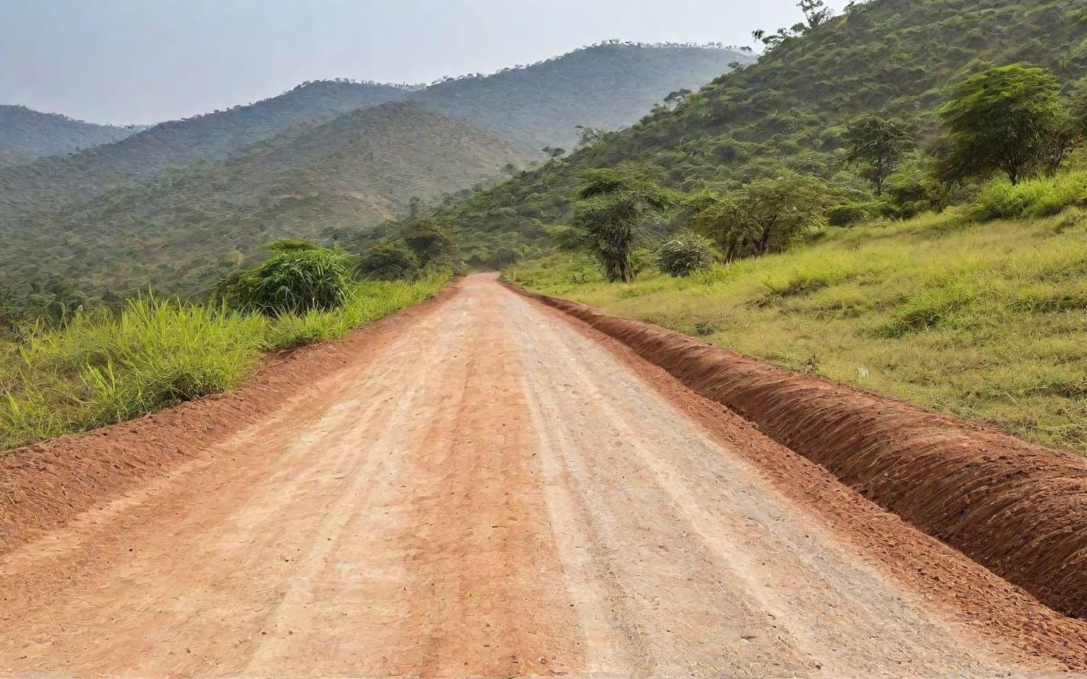 Representative AI illustration of gravel track terrain