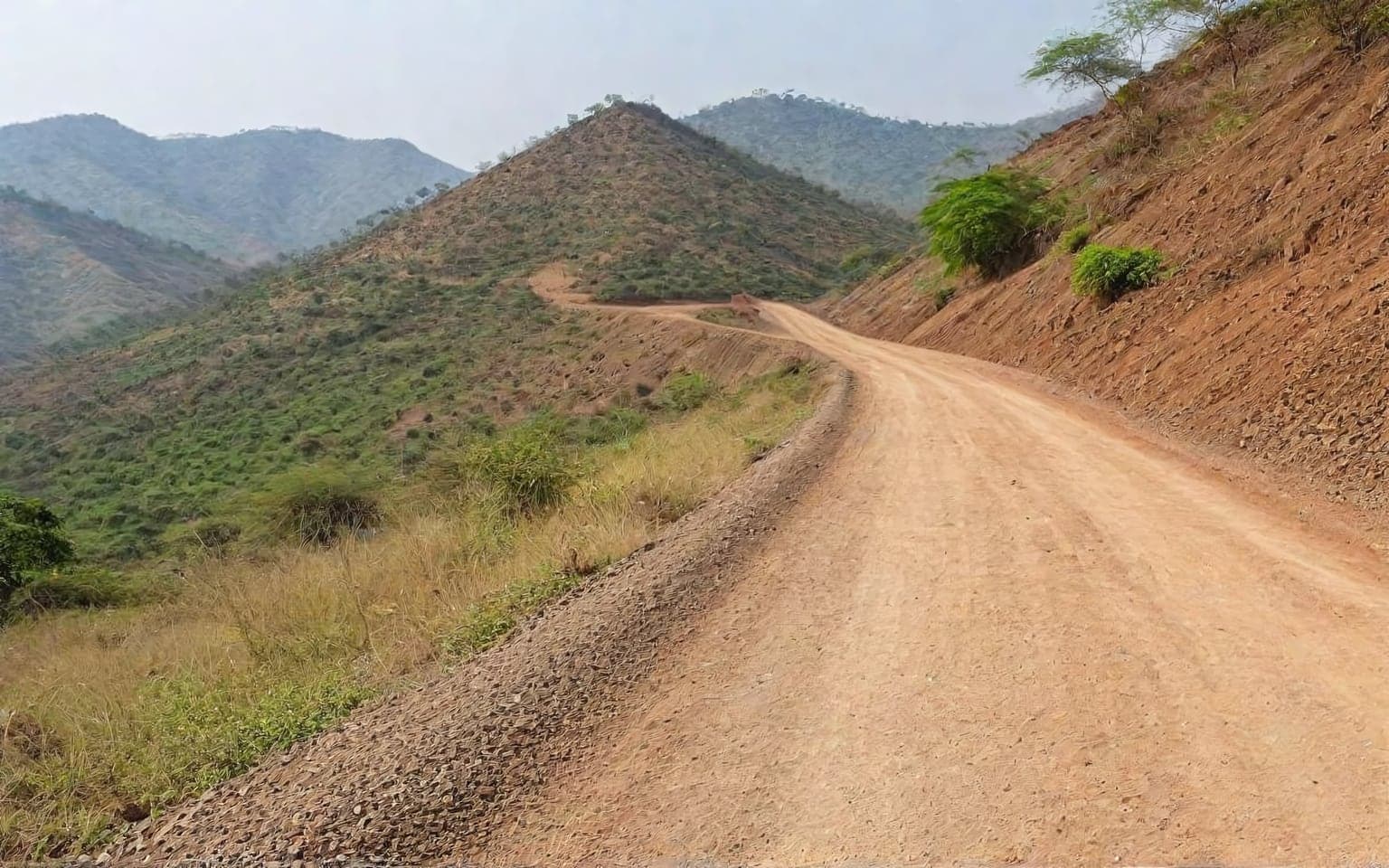 Representative AI illustration of gravel track terrain
