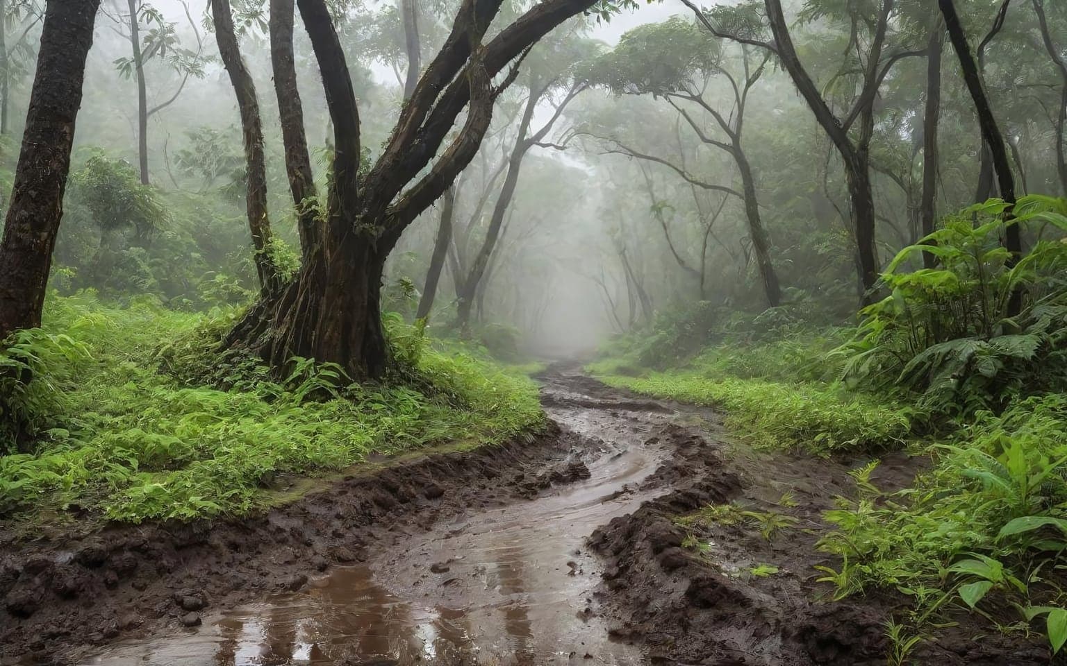 Representative AI illustration of mud trail terrain