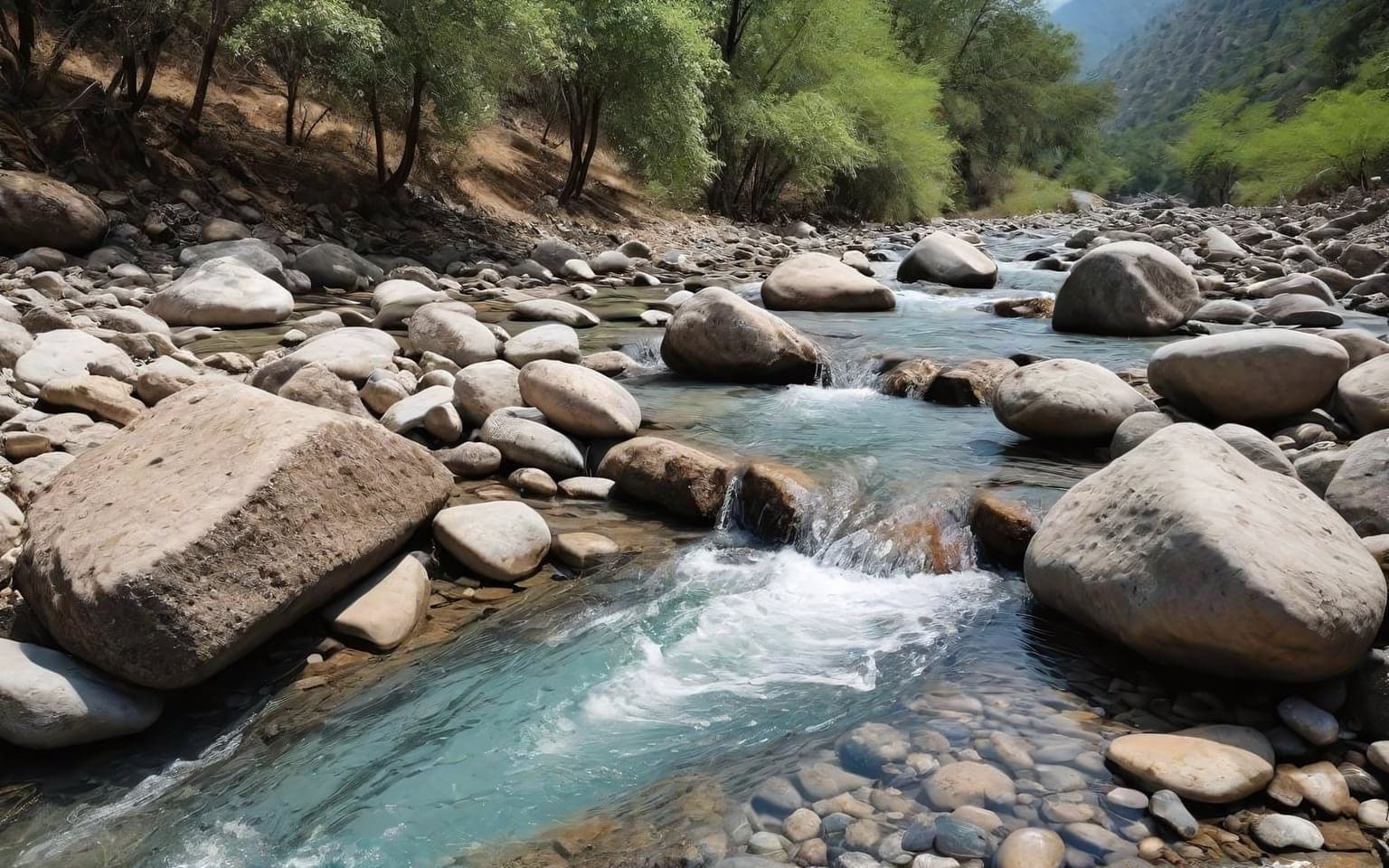 Representative AI illustration of river crossing terrain