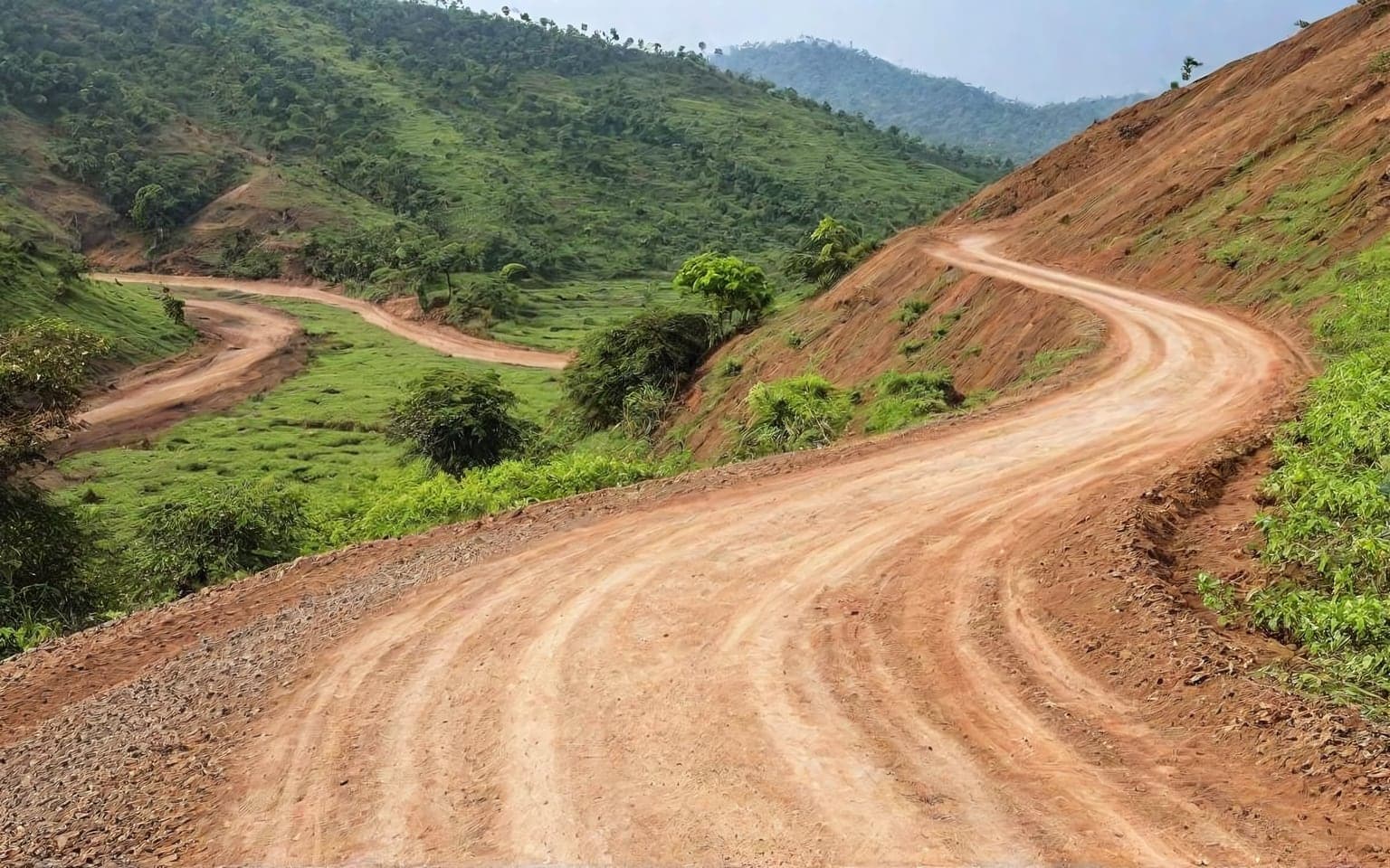 Representative AI illustration of gravel track terrain