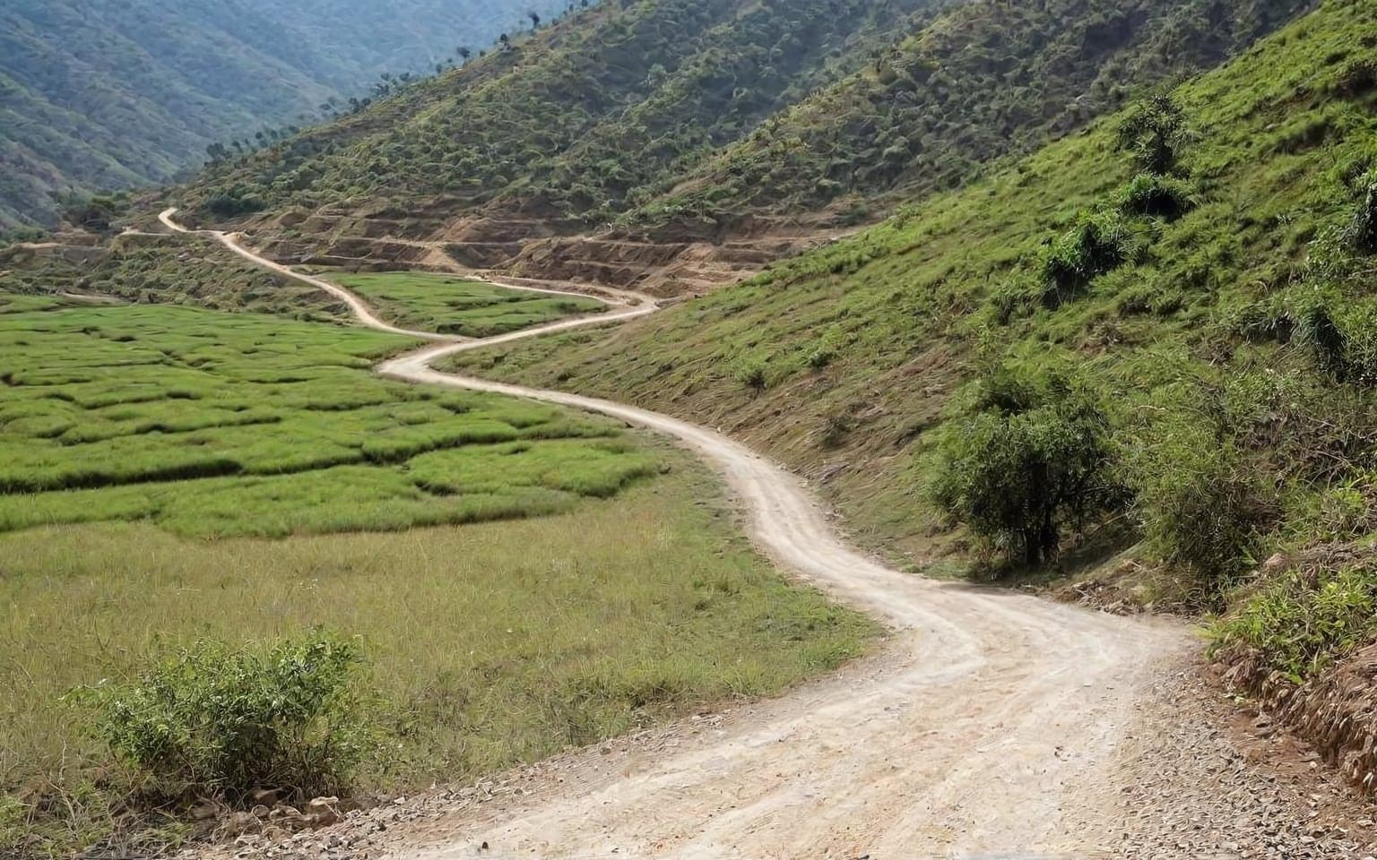 Representative AI illustration of gravel track terrain
