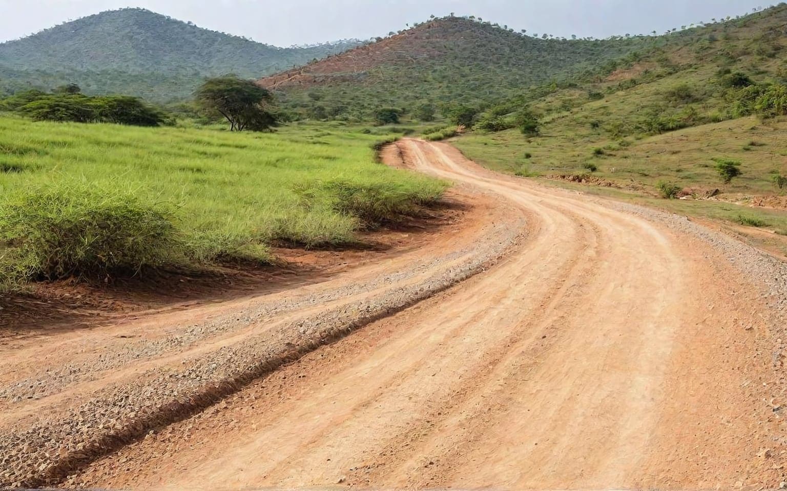 Representative AI illustration of gravel track terrain