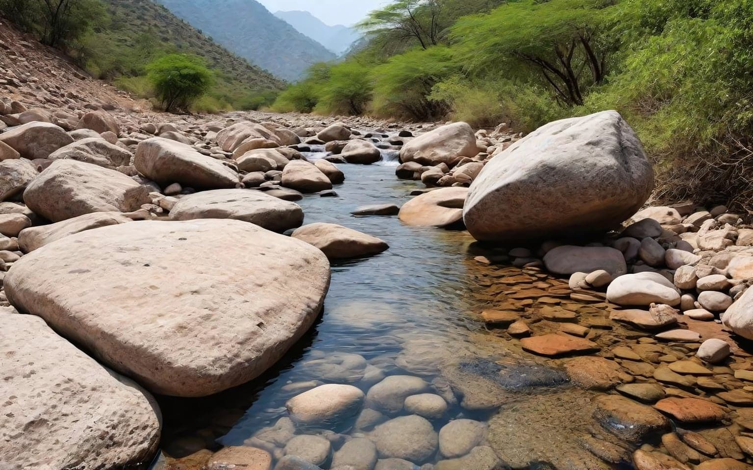 Representative AI illustration of river crossing terrain