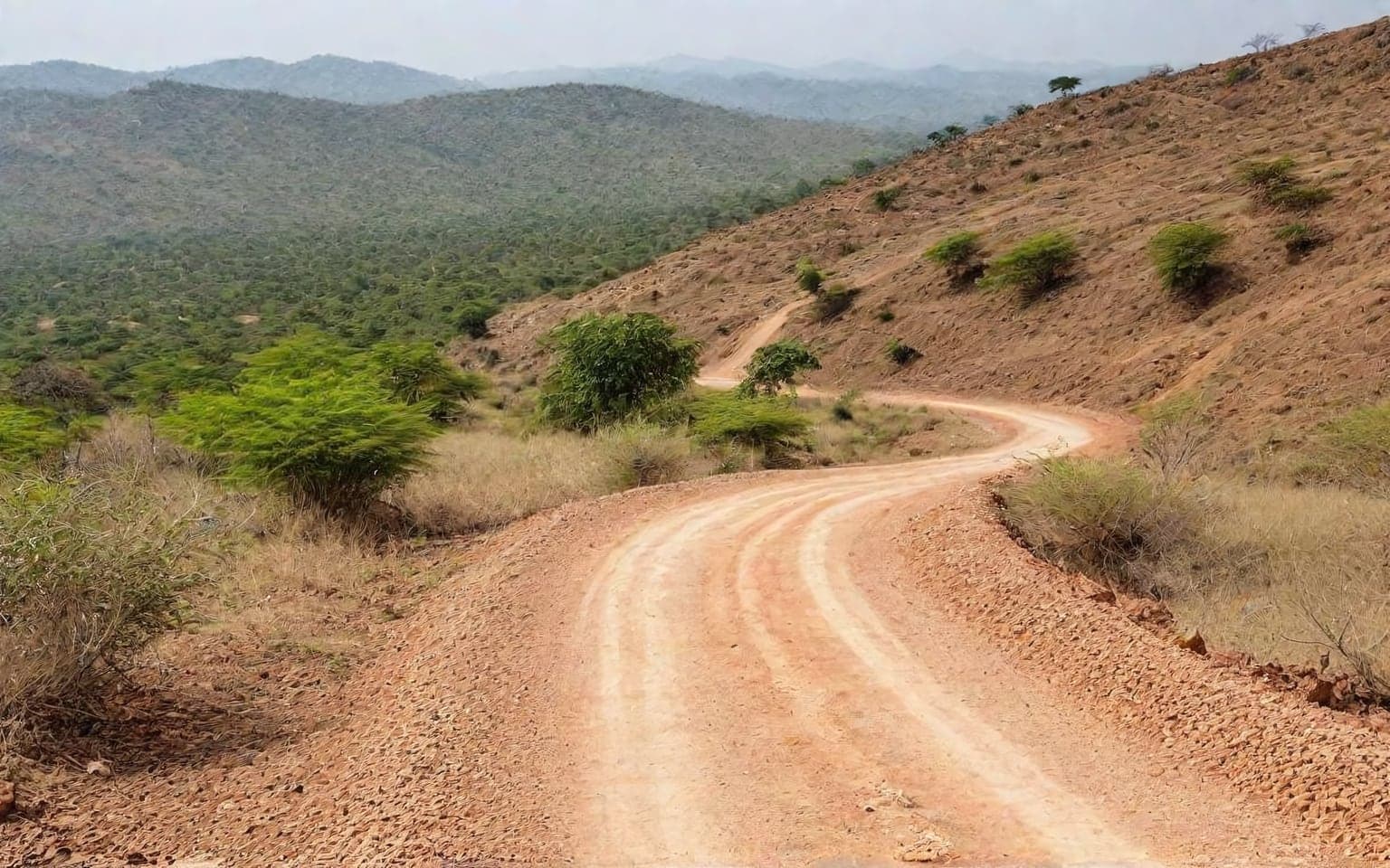 Representative AI illustration of gravel track terrain