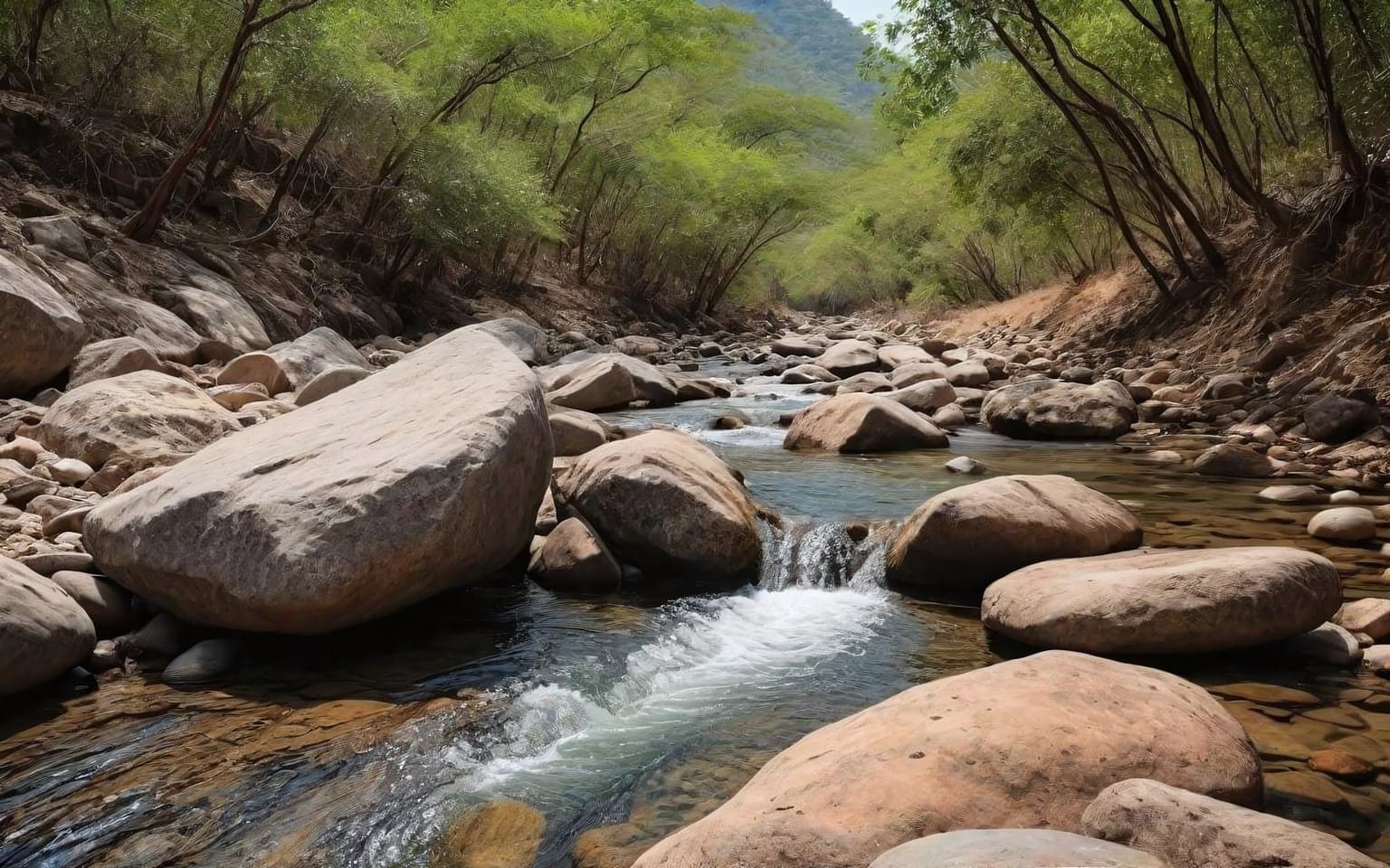 Representative AI illustration of river crossing terrain