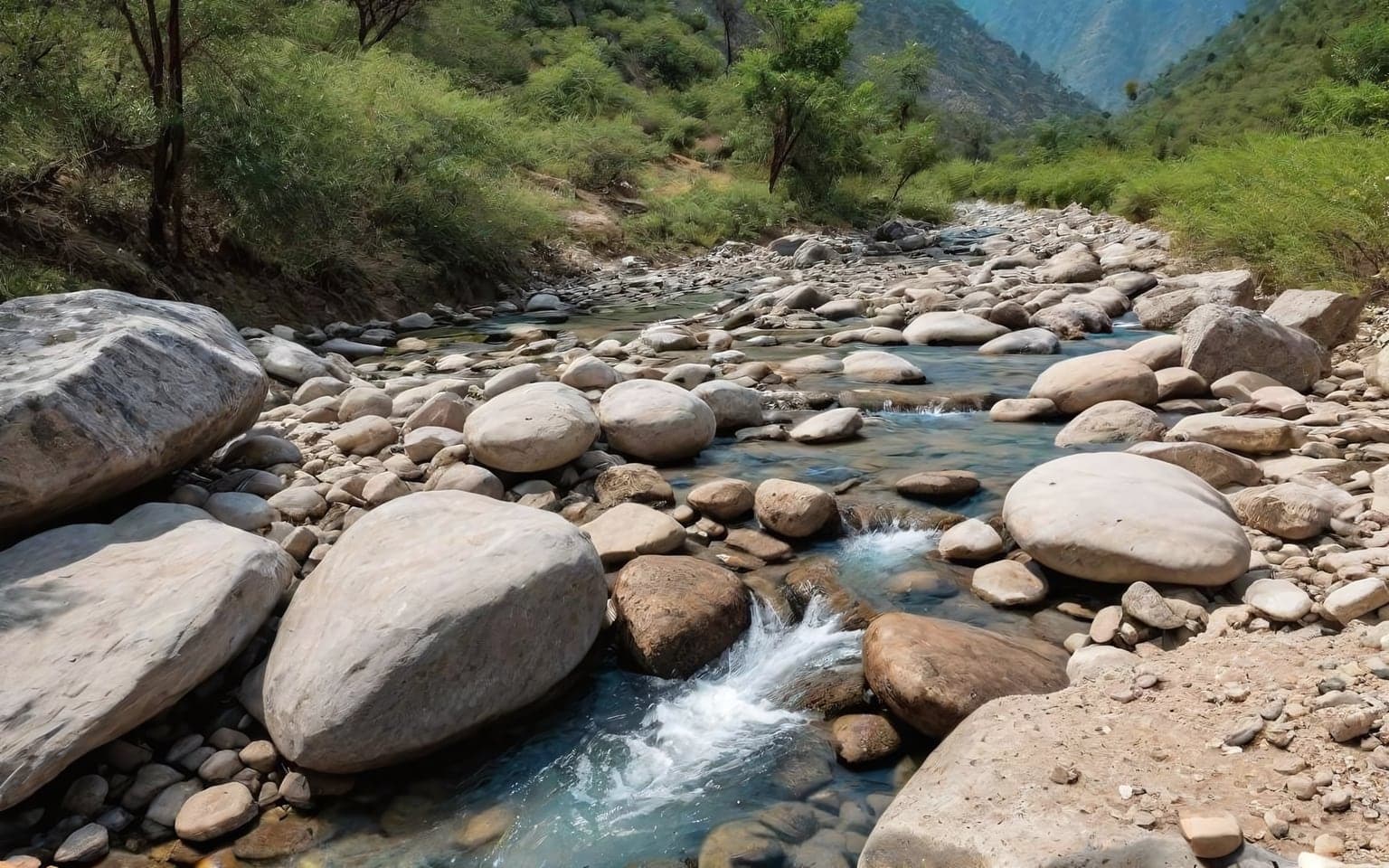 Representative AI illustration of river crossing terrain