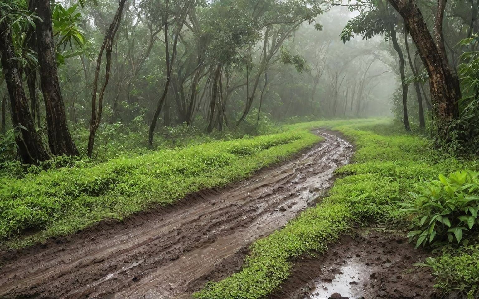 Representative AI illustration of mud trail terrain