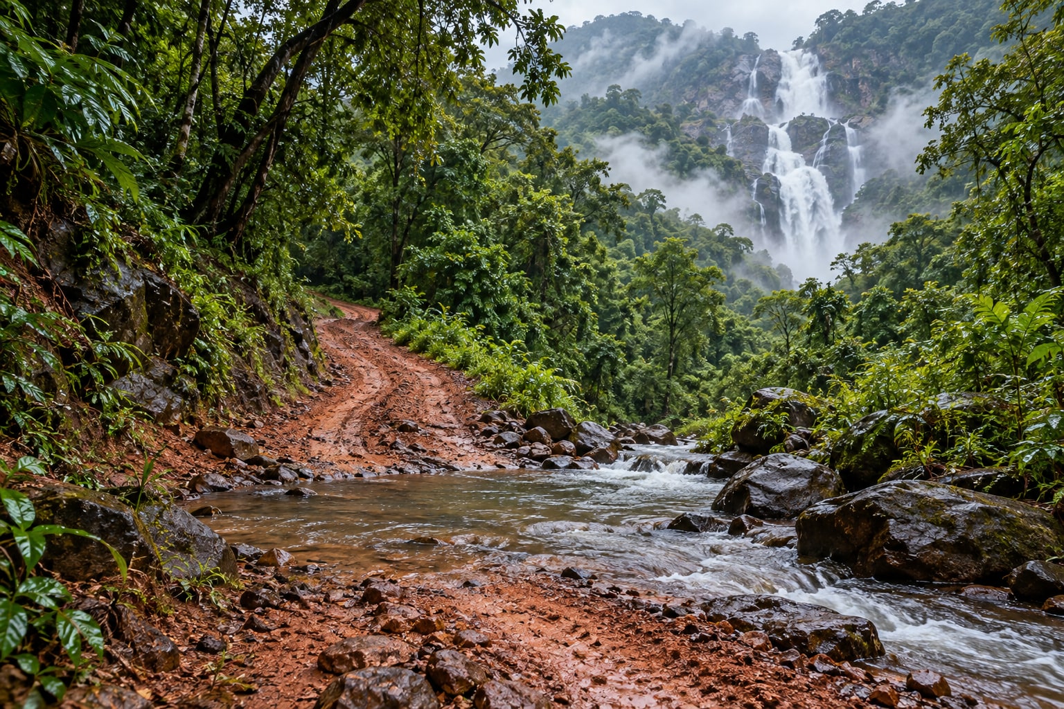 Dudhsagar 4x4 Jeep Trail (Kulem–Falls Base)
